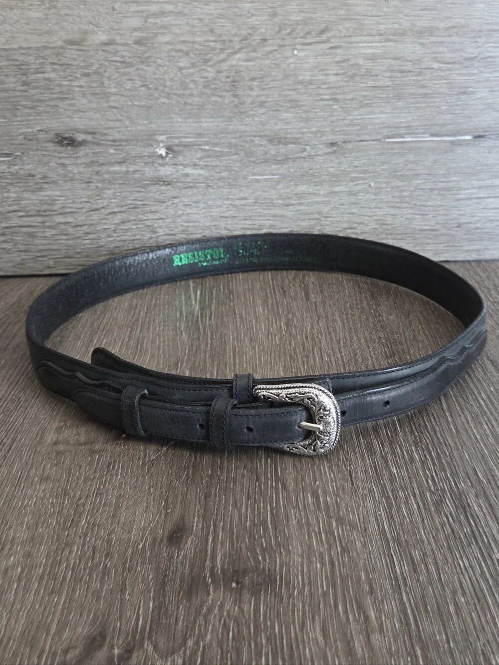 Resistol Black Leather Belt Size 34